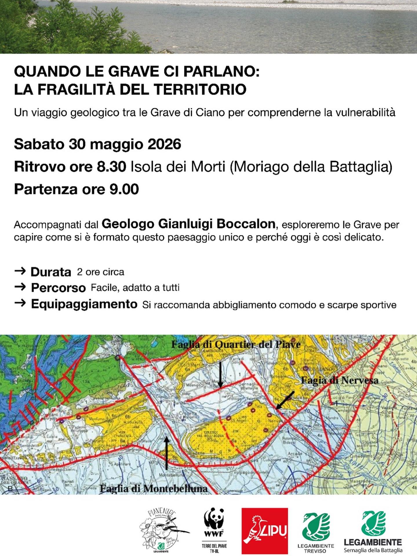 30 Maggio – Quando le Grave ci parlano: la fragilità del territorio. Un viaggio geologico tra le Grave di Ciano per comprenderne la vulnerabilità